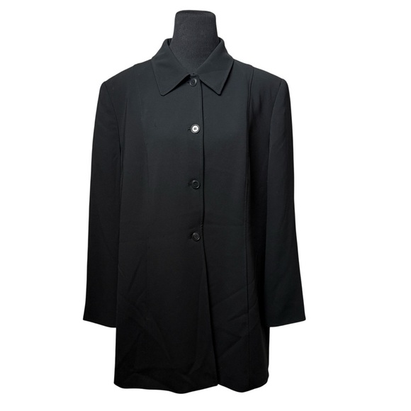 Jones New York Jackets & Blazers - Jones New York Women's Black SZ 16 Blazer Long Career Business Classic Dressy